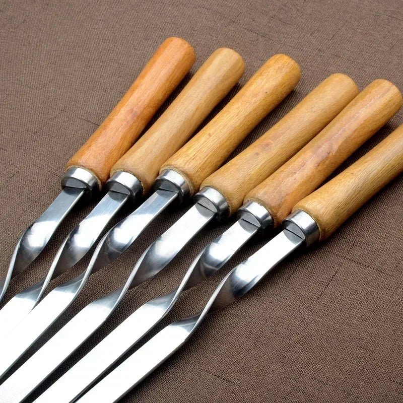 6PCS Stainless Steel BBQ Fork Skewers for Grilling Delight