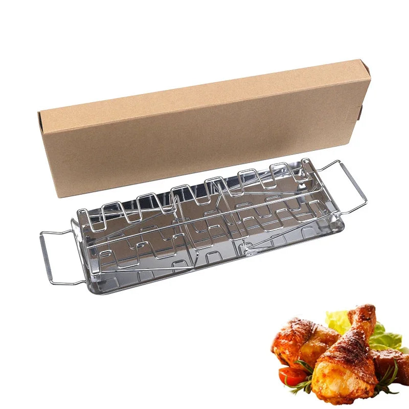 Non-Stick Stainless Steel BBQ Rib Rack for Perfect Grilling