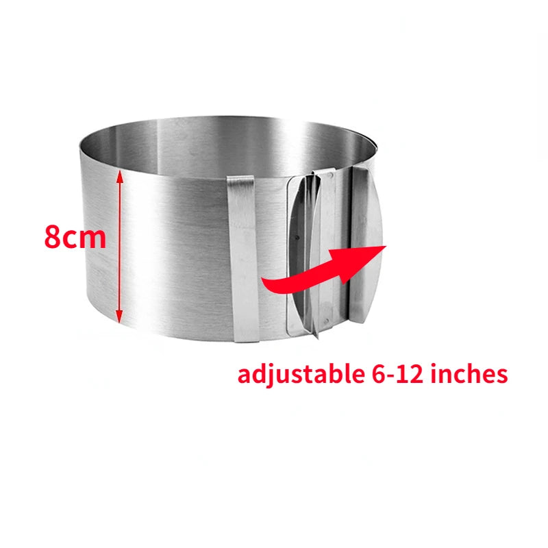 Adjustable Stainless Steel Cake Ring Mold for Perfect Baking