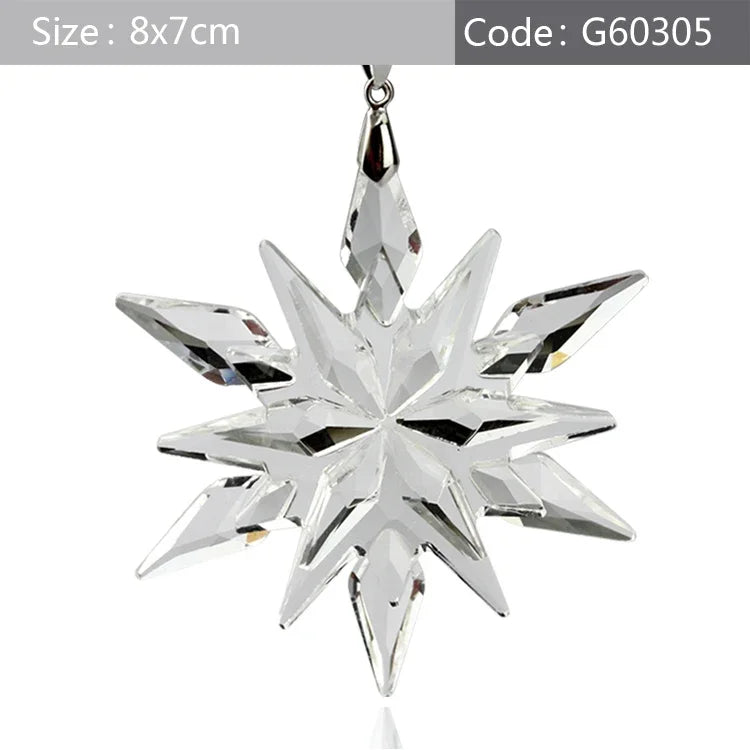 Elegant Snowflake Clear Crystal Car Pendant Ornament for Interiors