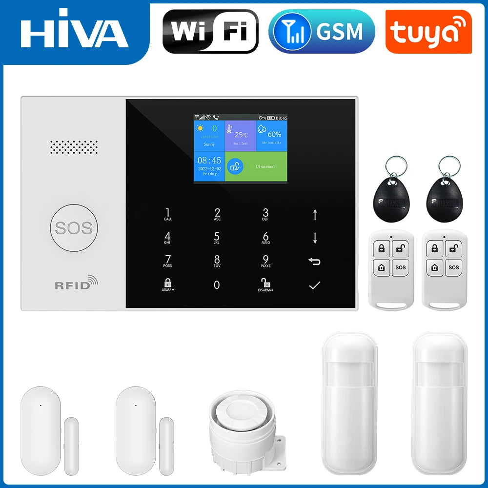New Wireless Home Alarm System GSM WiFi Motion Sensor Detector Burglar Alarm Tuya SmartLife App Garden Home Alarm PG105