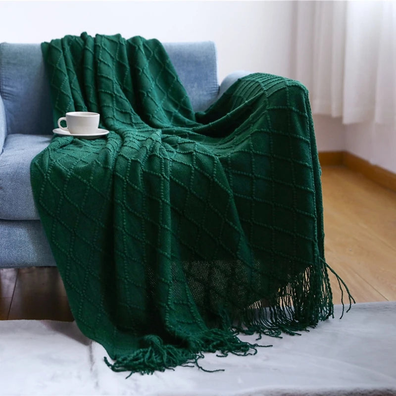 Nordic Stripes Throw Blanket Sofa Cover Bed End Towel Bedroom Decoration Leisure Soft Shawl Warm Boho Decor Bedspread