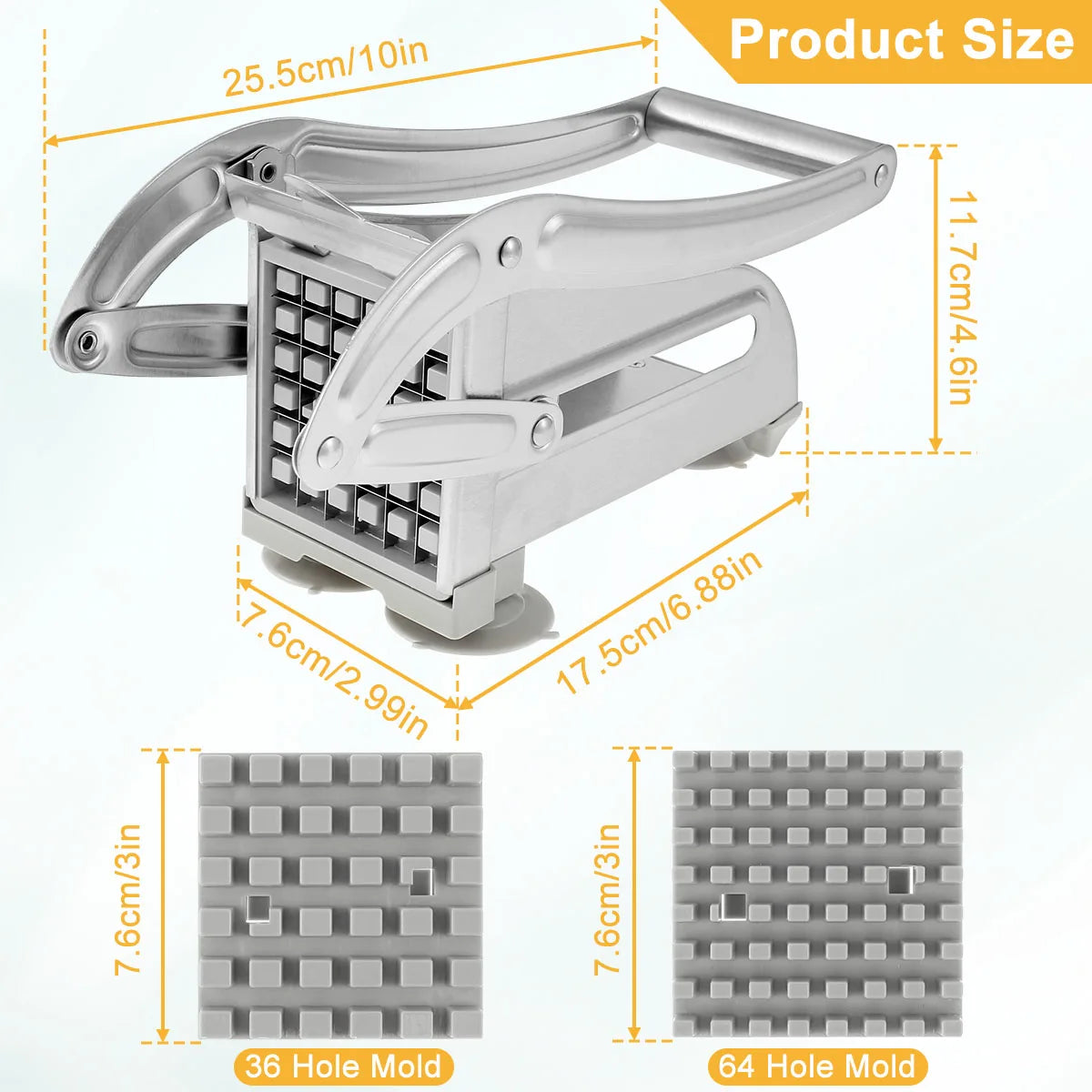 Stainless Steel Manual French Fry Cutter and Vegetable Chipper
