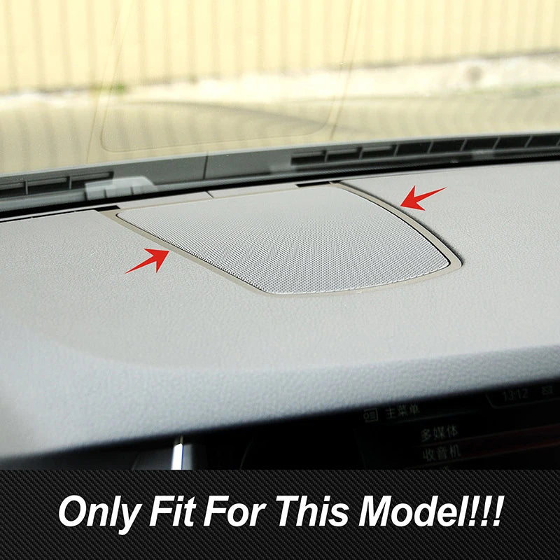 Stainless Steel Dashboard Speaker Panel Trim For BMW 5 Series