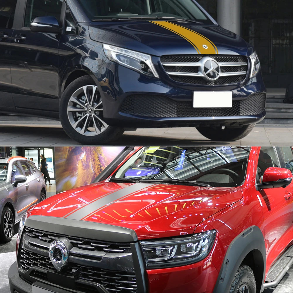Various Sizes Universal Car Hood Cover Side Stickers Vinyl Film Decoration Decals for Auto Tuning Accessories