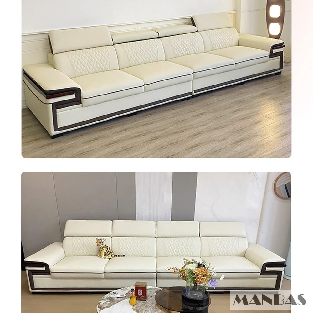 MINGDIBAOCN Italian Leather Sofa Set With Bluetooth USB