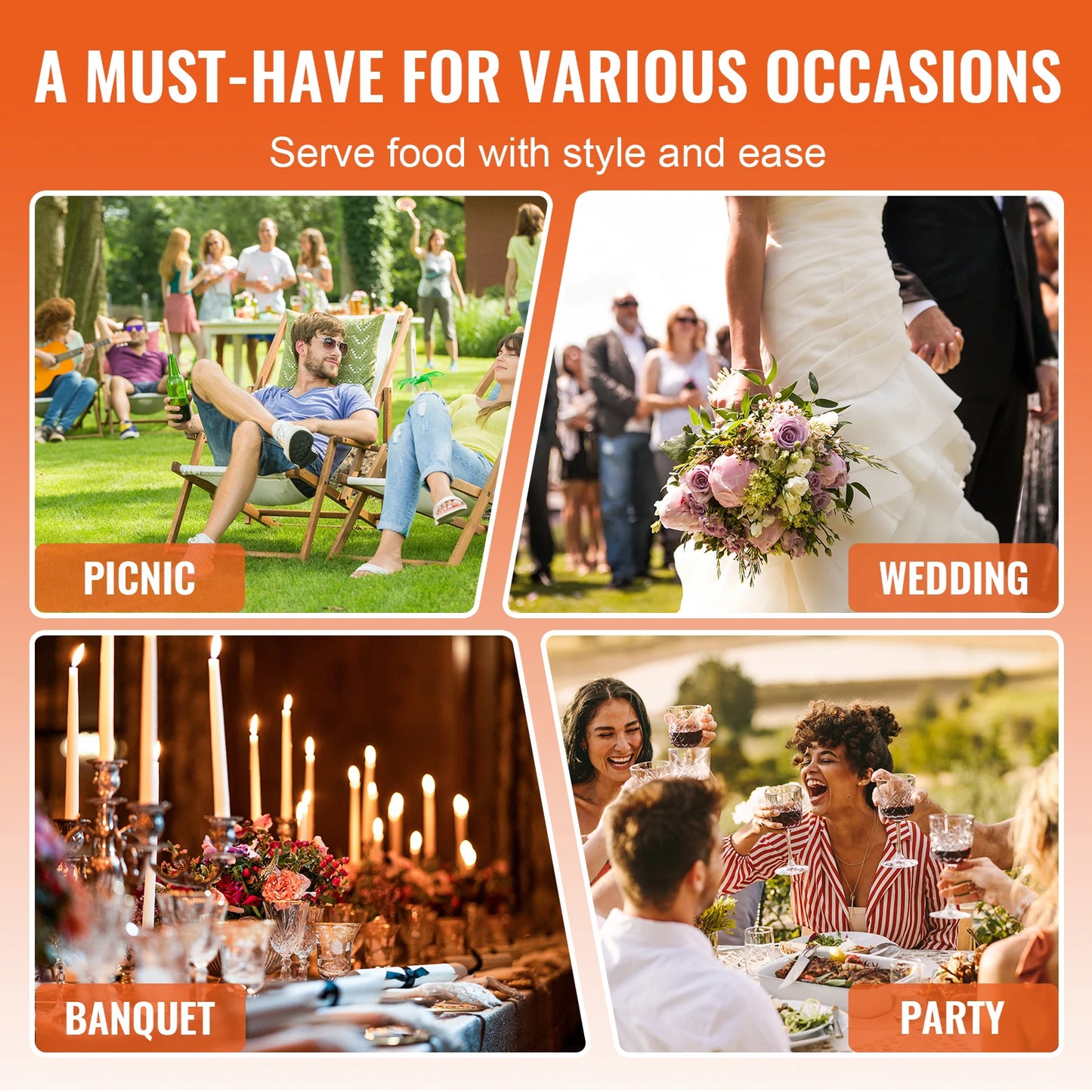 SucceBuy Roll Top Chafing Dish Buffet Set Stainless Steel