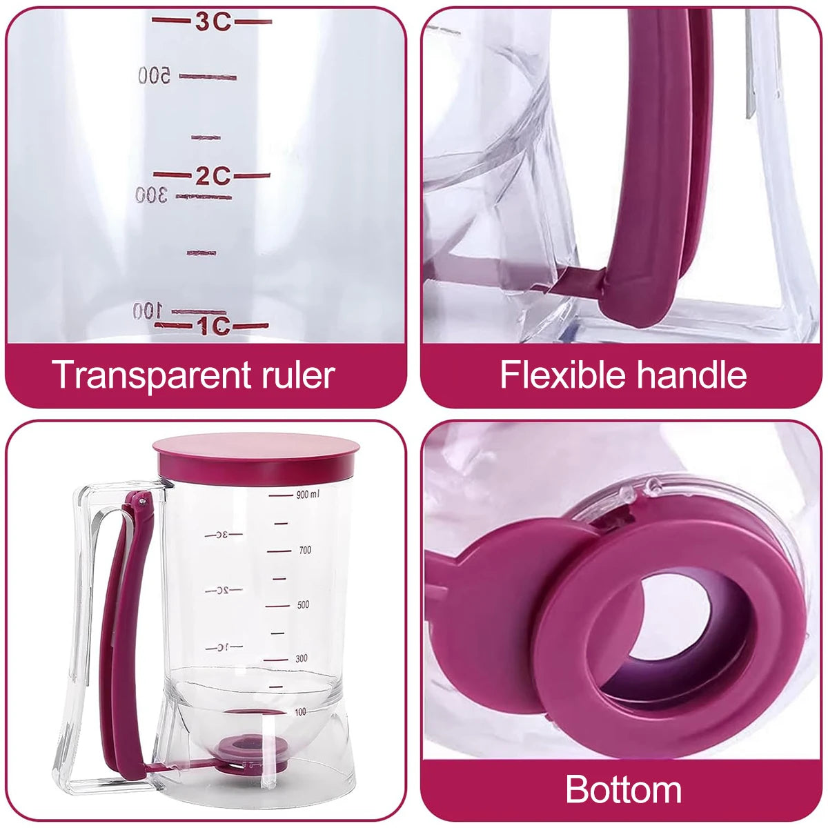 Batter Separator Dispenser with Measuring Label and Squeeze Handle