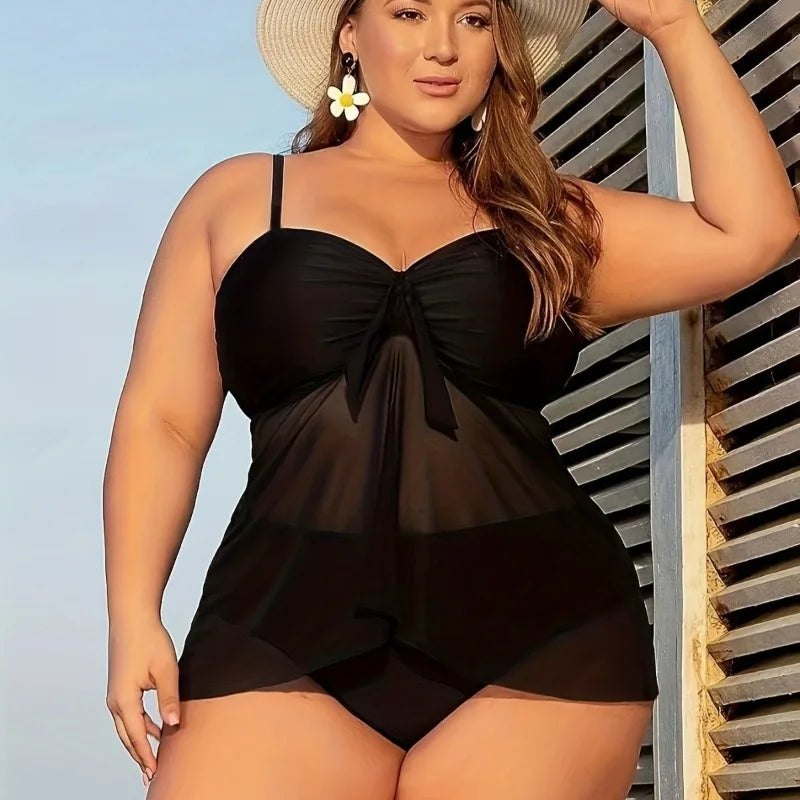 Plus Size Tie Dye Tankini Swimwear for Women