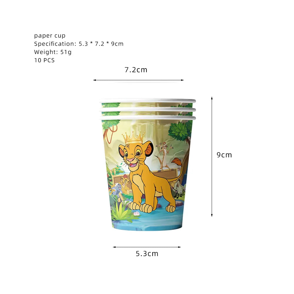 Lion King Simba Birthday Party Disposable Tableware and Decor Set
