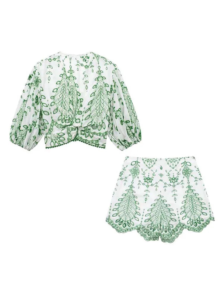 Klkxmyt Women's Two Piece Shorts Set with Blouse