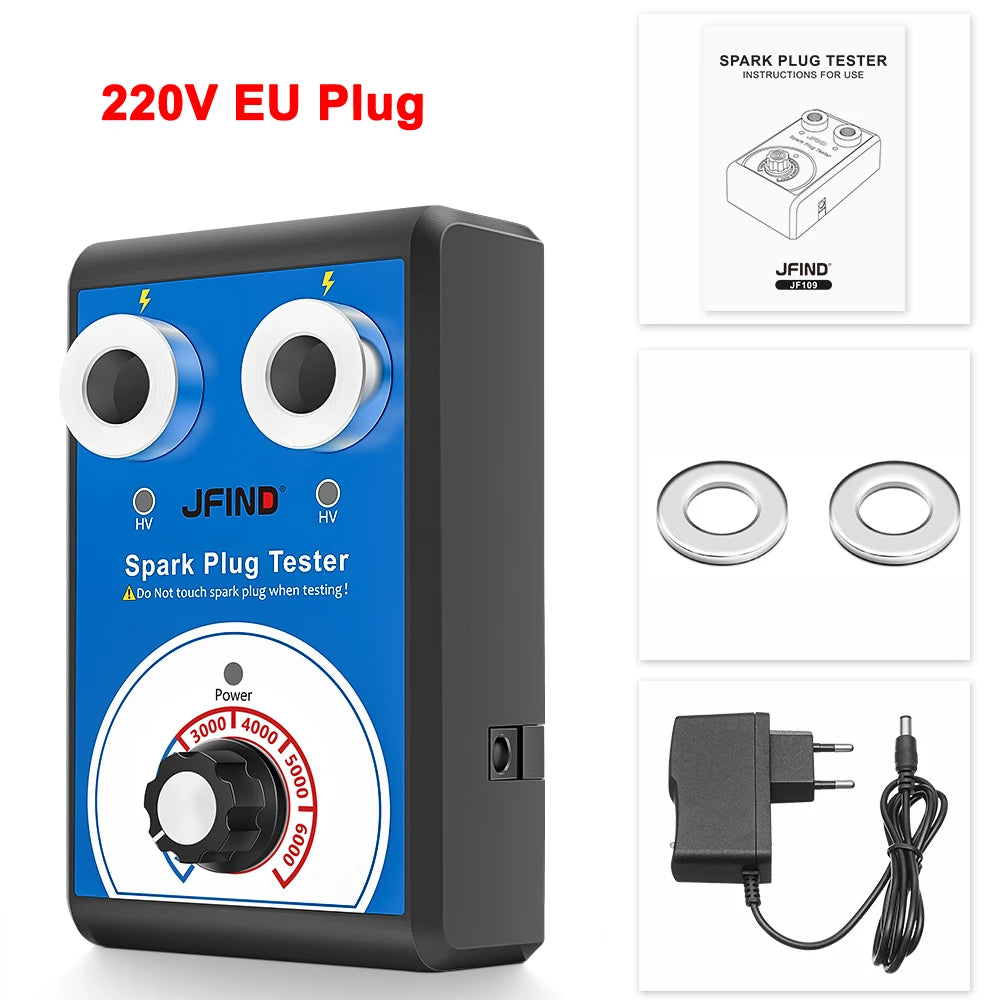 Spark Plug Tester Double Hole Diagnostic Tool 12V Auto Engine Ignition Detector 0-6000RPM