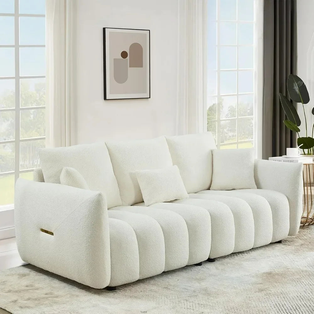 Modern Comfy Deep Seat Teddy Cloud Sofa for Living Room