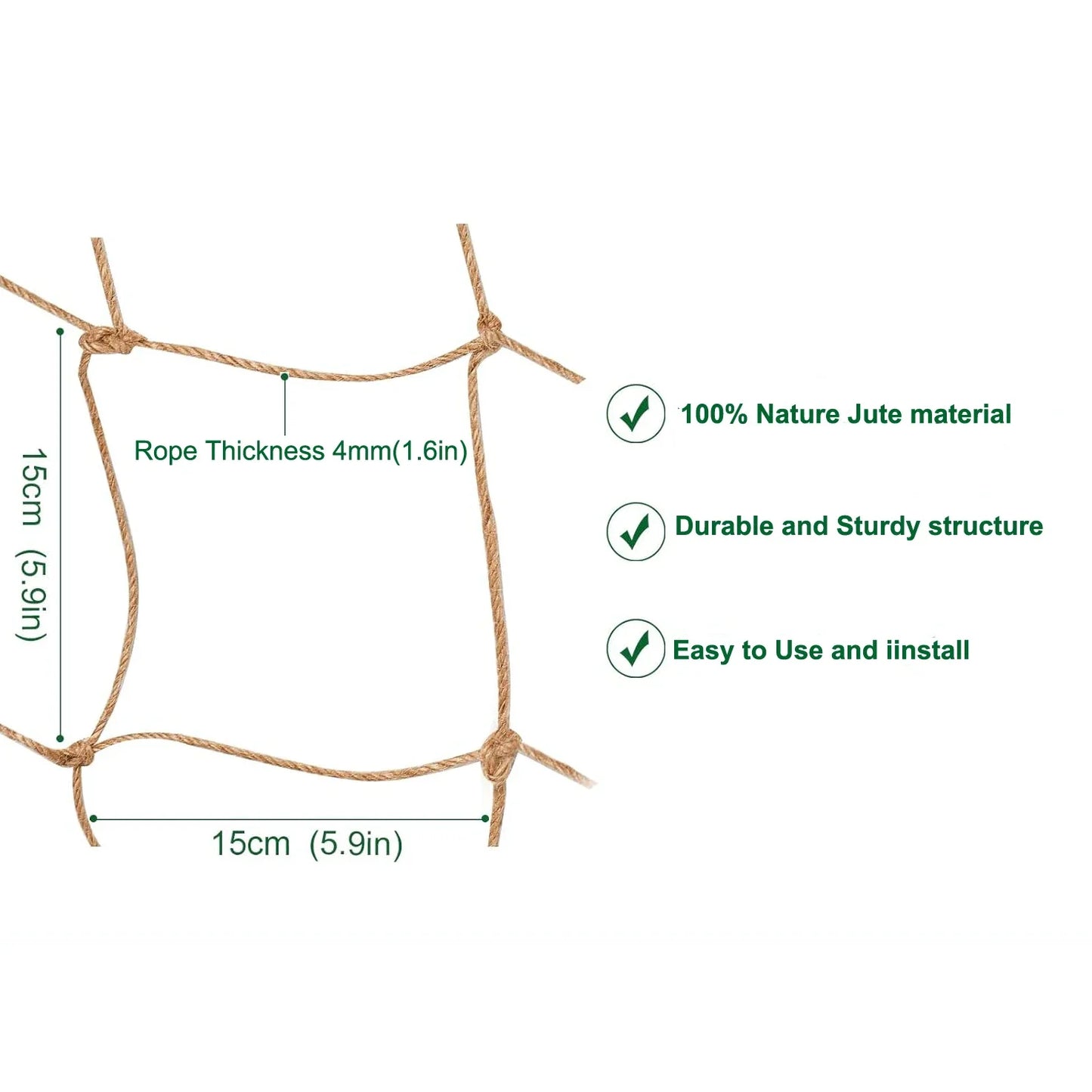 Biodegradable Jute Netting for Climbing Garden Plants