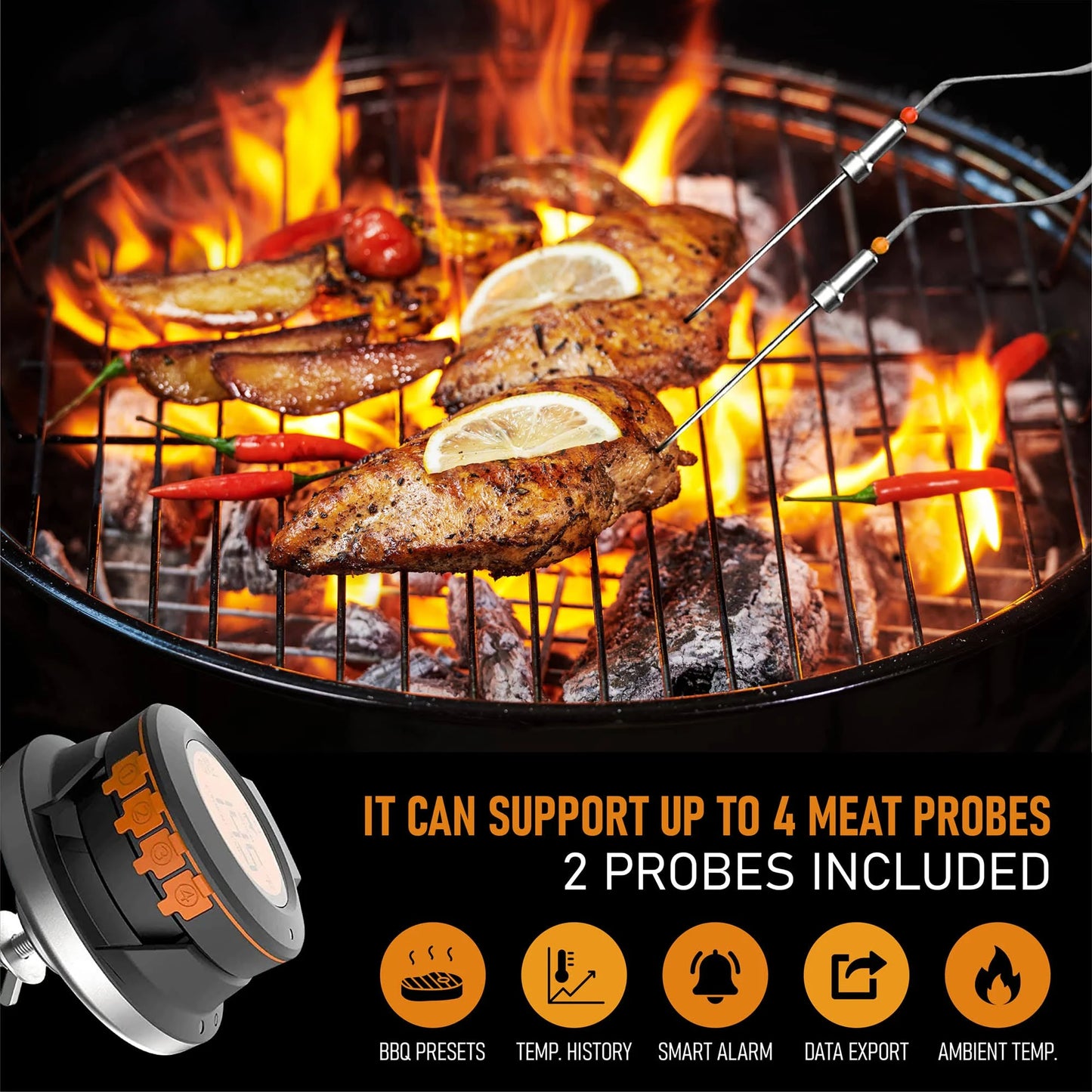 WENMEICE Wireless Meat Thermometer for BBQ and Oven Cooking