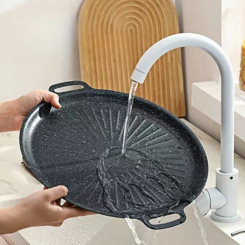 Korean Style Non-Stick Cast Iron BBQ Grill Pan