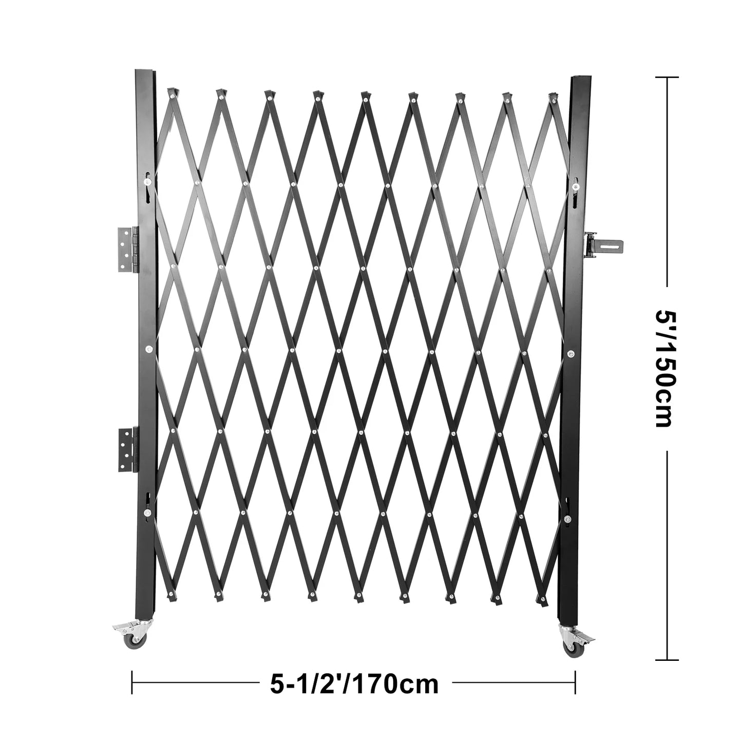 SucceBuy Single Folding Gate Steel Accordion Expanding