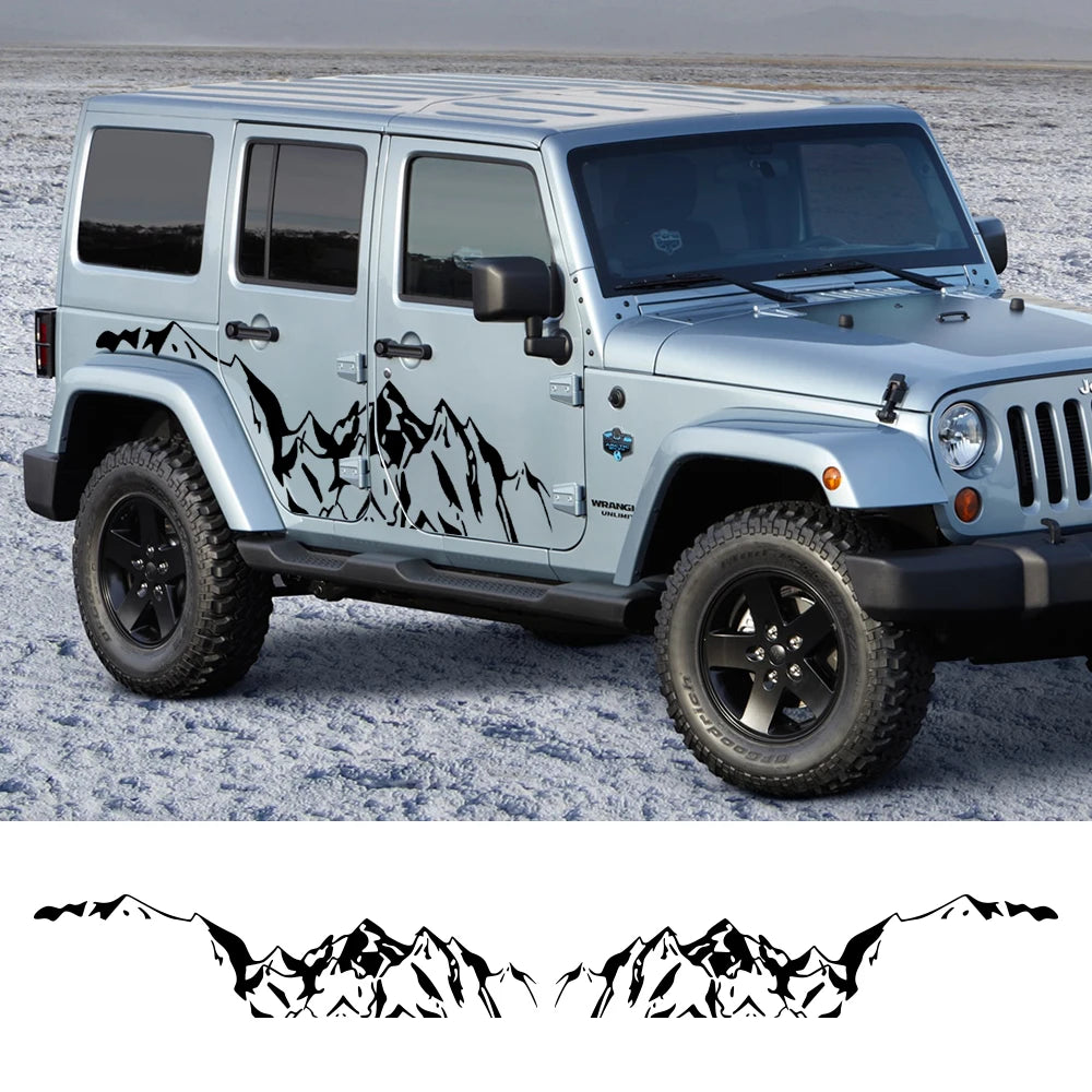 Car Side Stickers for Jeep Wrangler JK JL TJ YJ Mountains Model Vinyl Film Trim Decals Auto External Accessories
