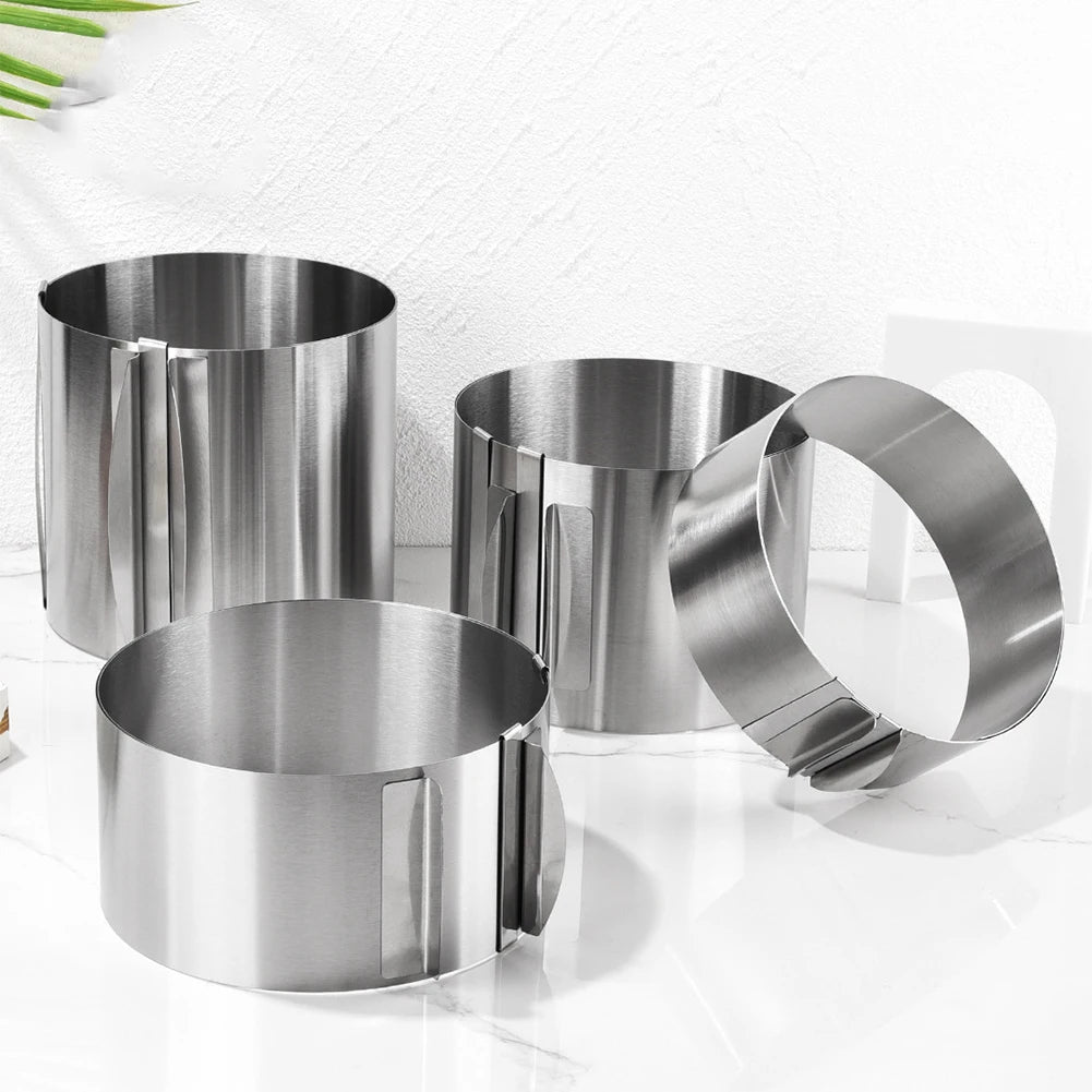 Adjustable Stainless Steel Cake Ring Mold for Perfect Baking