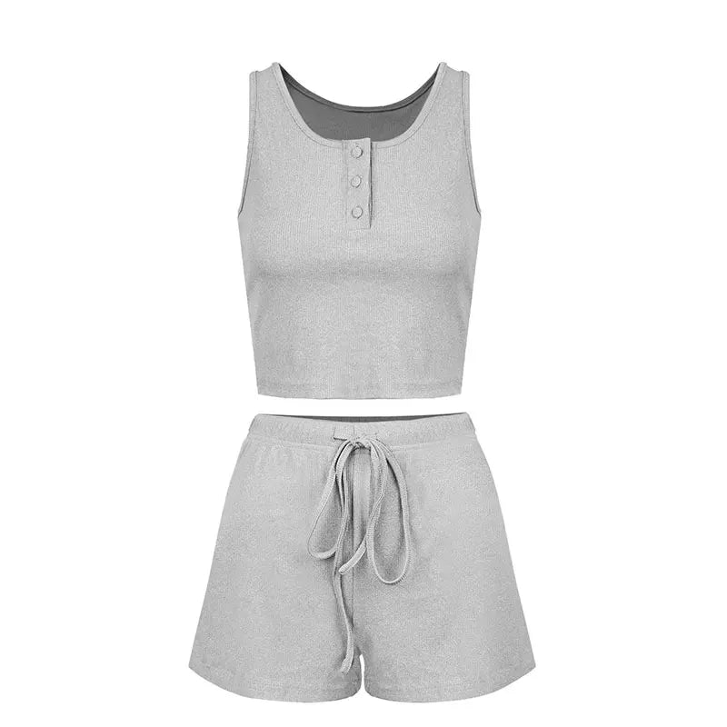 VYTBCN Womens Two Piece Summer Tank Shorts Set Casual