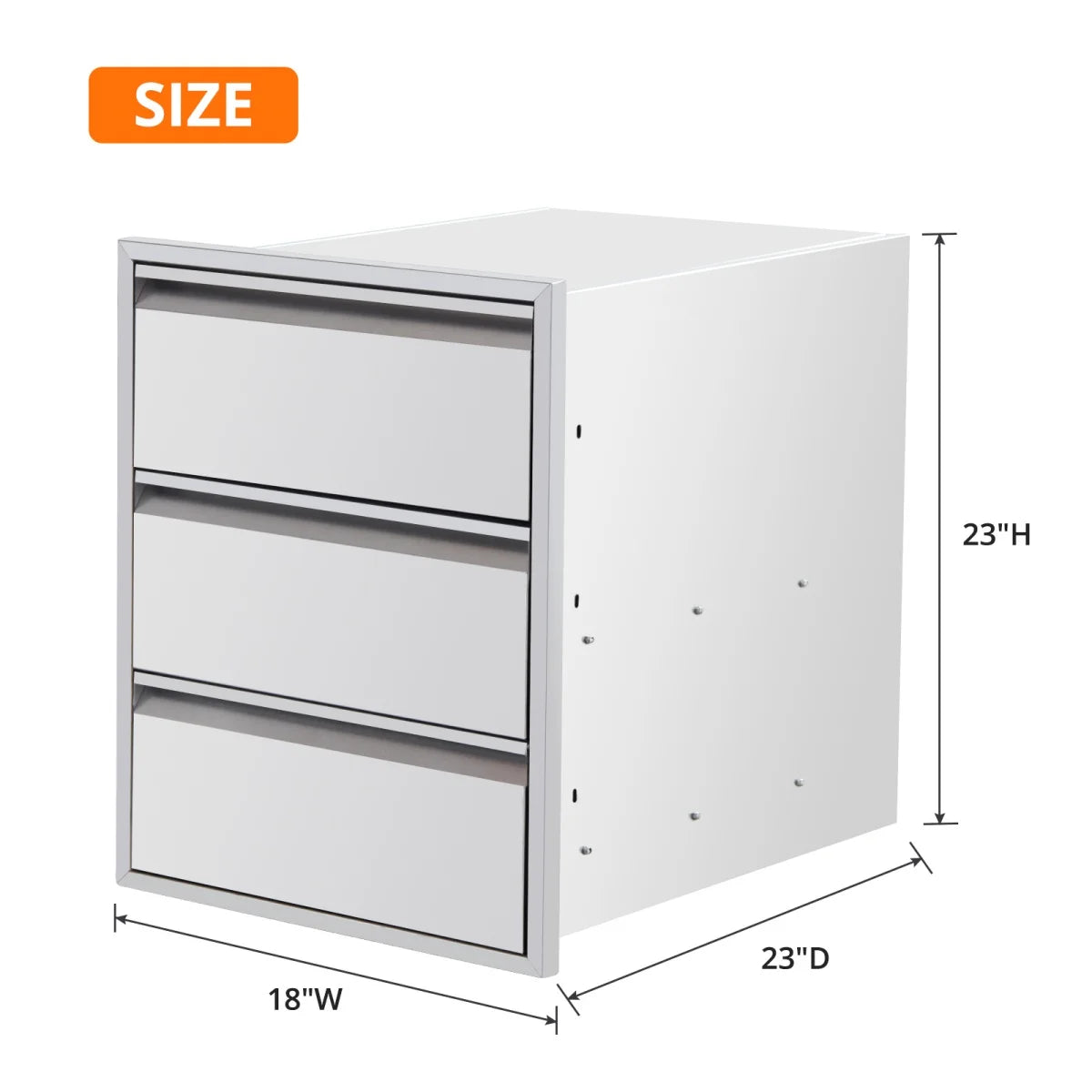 Stainless Steel Outdoor Kitchen Drawers with Paper Towel Holder