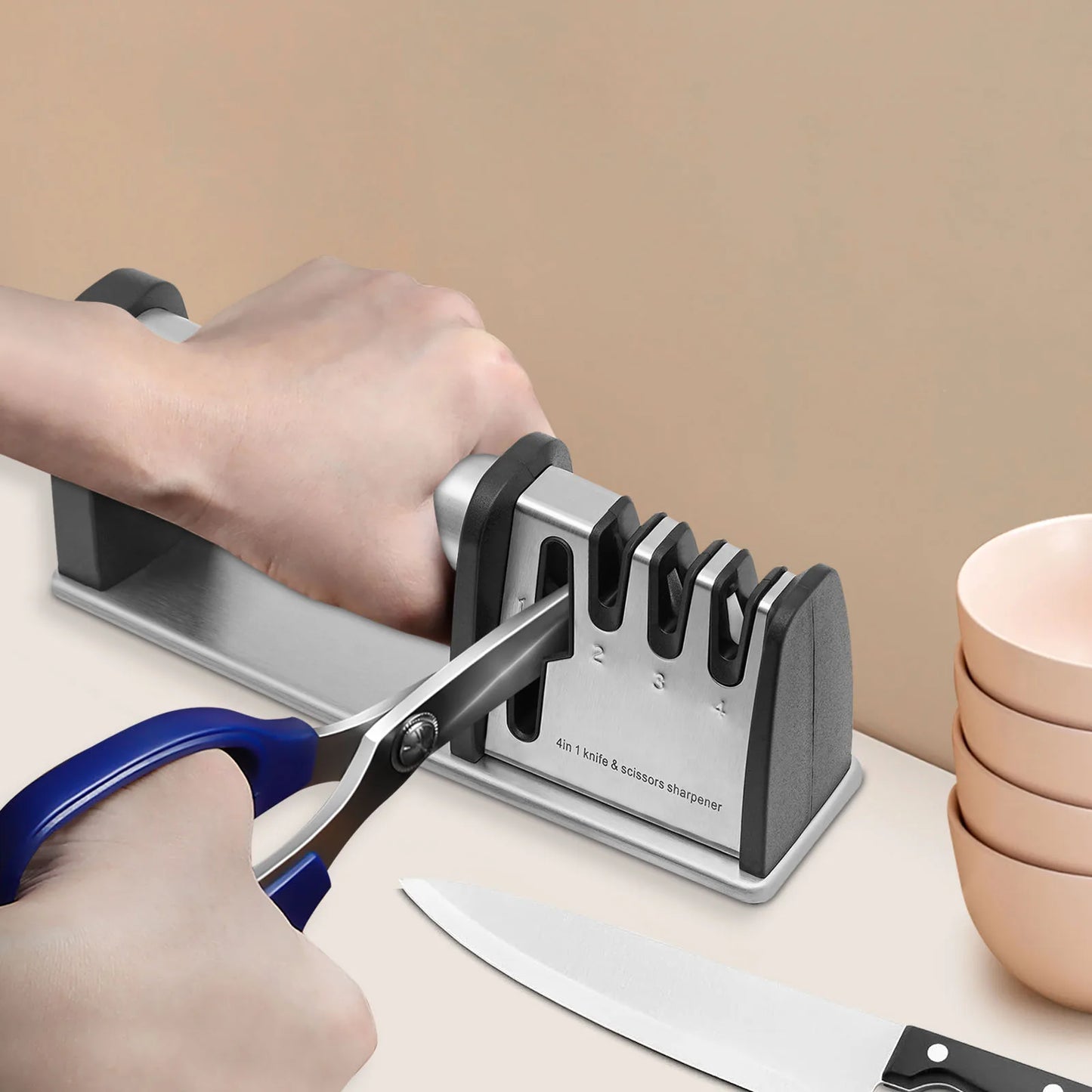 4-in-1 Electric Knife Sharpener for Effortless Kitchen Precision