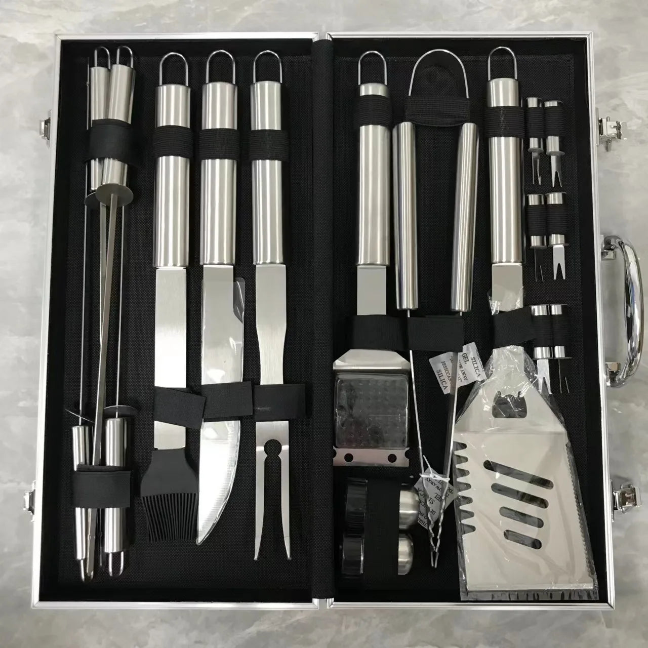 Stainless Steel BBQ Tool Set for Outdoor Grilling Enthusiasts