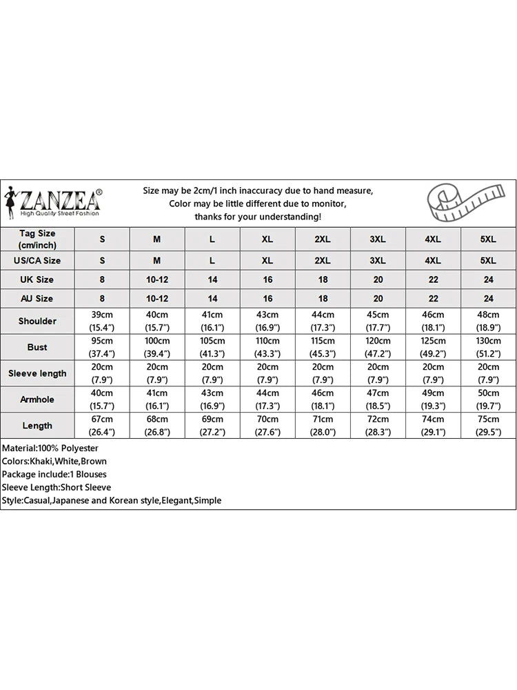 ZANZEA Women Loose Lapel Neck Button Front Shirt Blouse