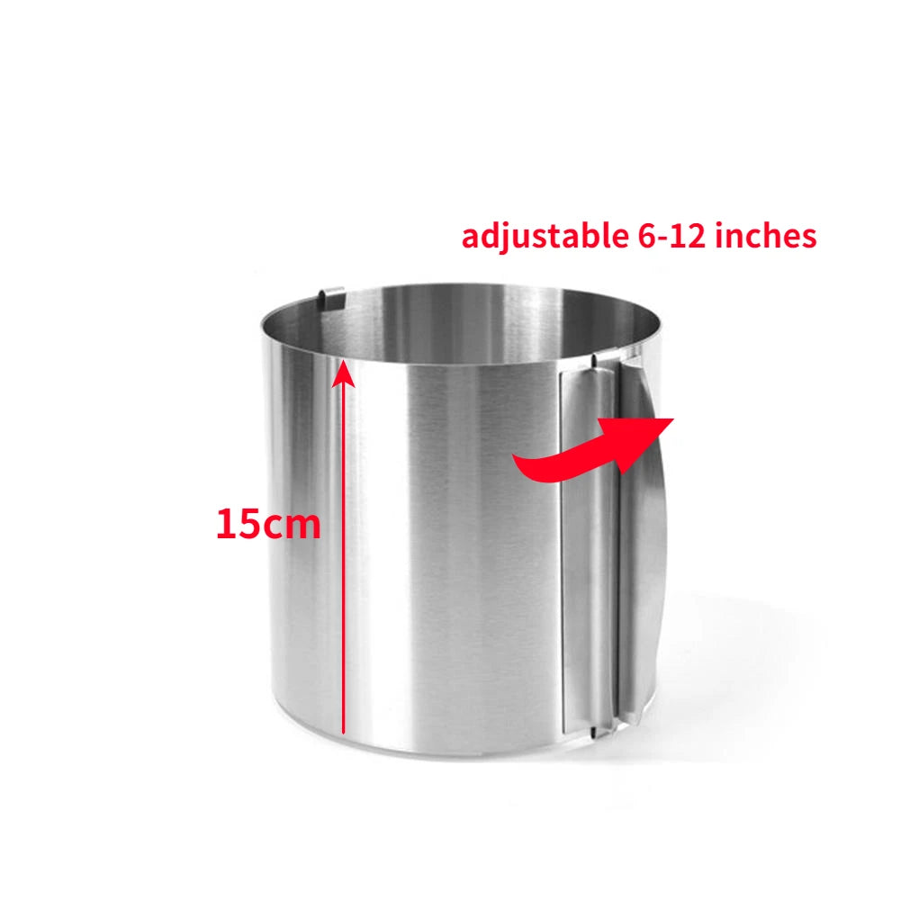 Adjustable Stainless Steel Cake Ring Mold for Perfect Baking