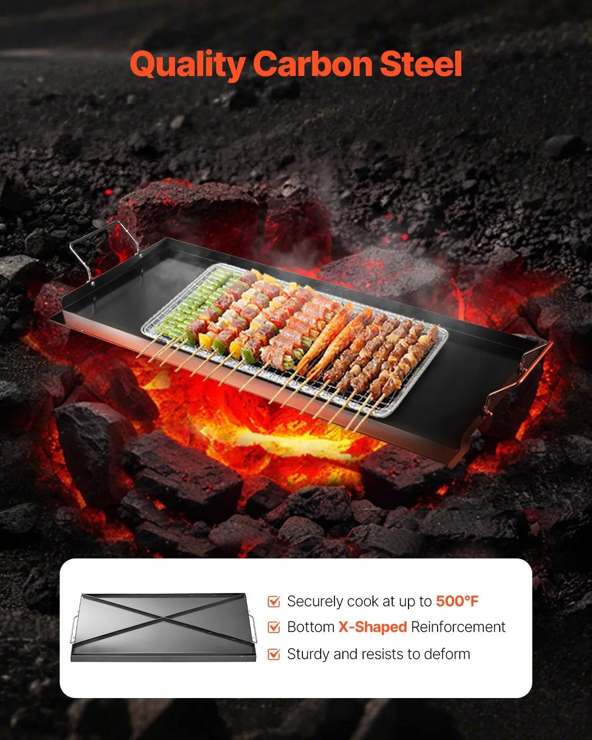 Universal Carbon Steel Flat Top Griddle for BBQ Cooking