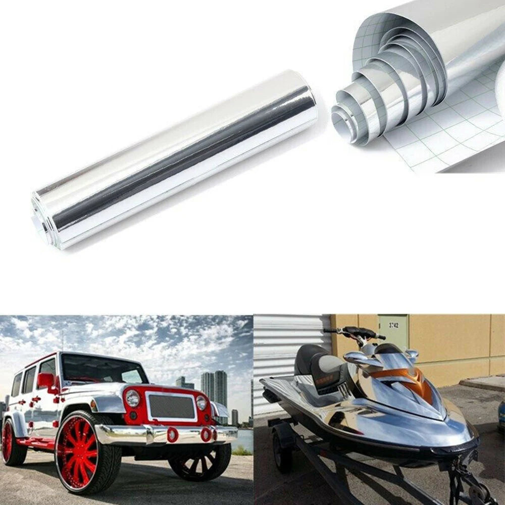 Silver Auto Car Styling Color Changing Vinyl Wrap Electro Coating Chrome Plating Mirror Decal Sheet