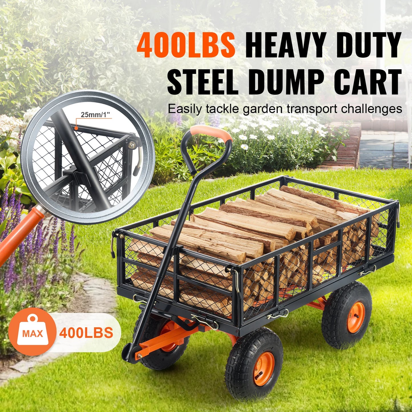 Durable Garden Cart Versatile Utility Wagon for Easy Transport