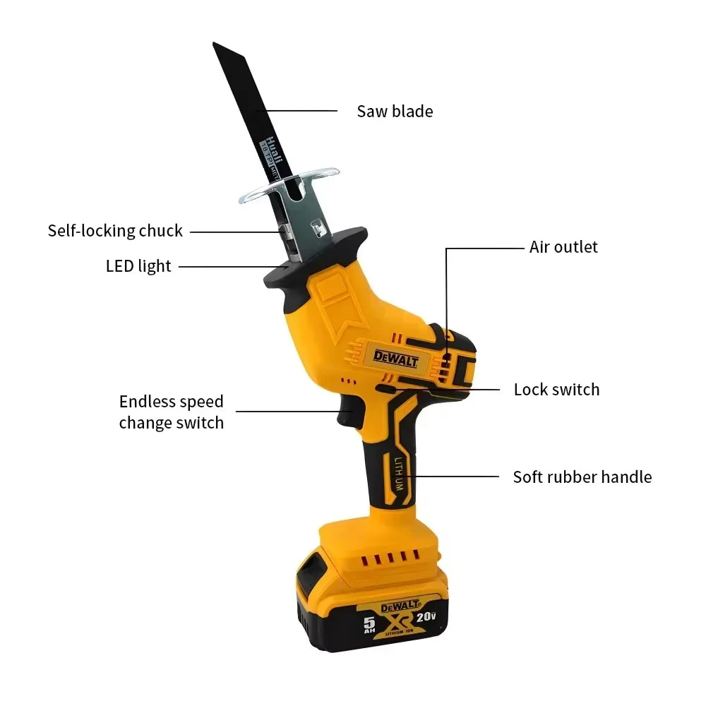 Dewalt 2800RPM Cordless Reciprocating Saw 20V Brushless Electric Tool for Metal Wood and Pipe Cutting