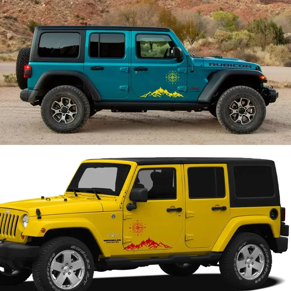 Car Sticker Graphics Mountain Compass Kit Decal for Jeep Rubicon Renegade Wrangler Kia Ford Vinyl Cover Auto Accessories
