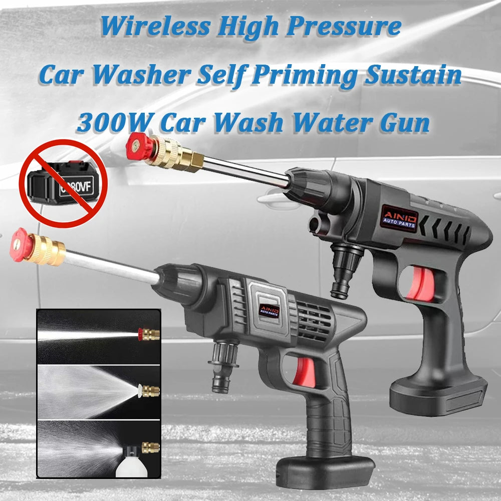 Wireless High Pressure Car Wash Water Gun for Efficient Cleaning