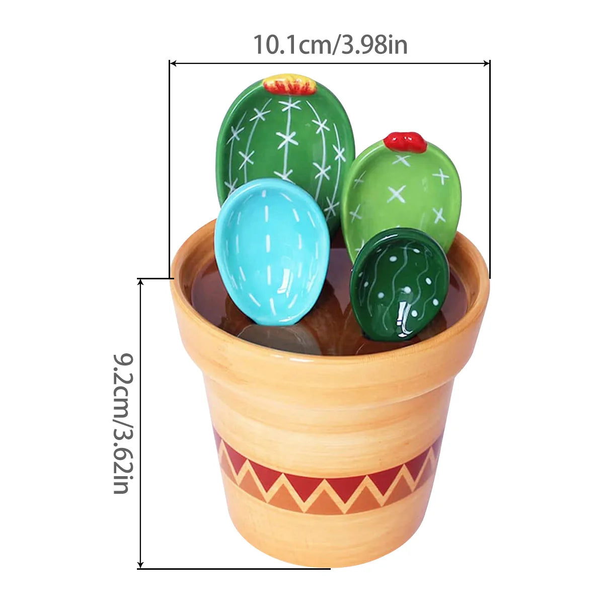 Cute Cactus Measuring Spoons Set for Fun Kitchen Use