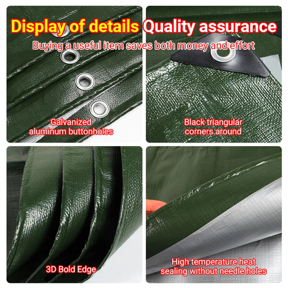 Large Tarpaulin Waterproof Heavy Duty Rain Cloth Truck Tarp Cover Outdoor Camping Tent Canopy Pergola Sun Shade Car Shed Awning