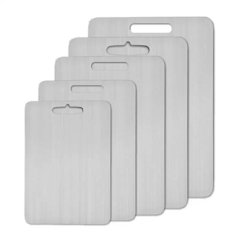 Titanium Cutting Boards for Kitchen Stainless Steel 304 Double Sided Food Grade Portable Fruit and Meat Chopping Board