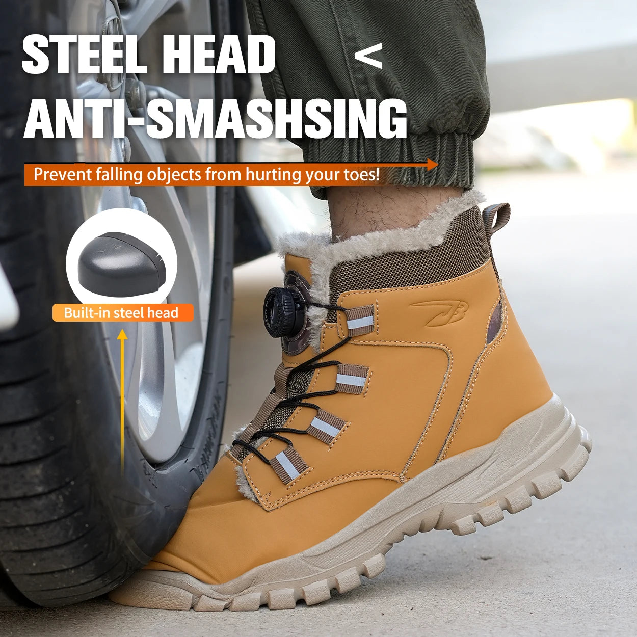 Work Safety Boots for Men and Women Waterproof Protective Safety Shoes Lightweight Steel Toe Work Shoes Size 47 and 48