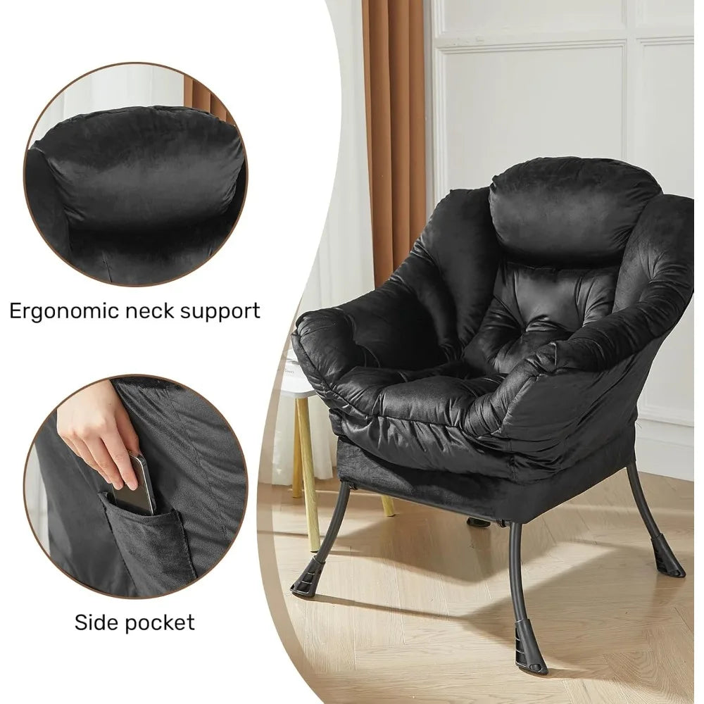 Cozy Fabric Lazy Chair Lounge Armchair for Living Room