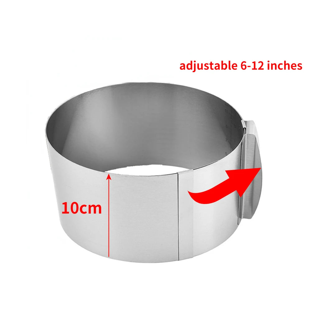 Adjustable Stainless Steel Cake Ring Mold for Perfect Baking
