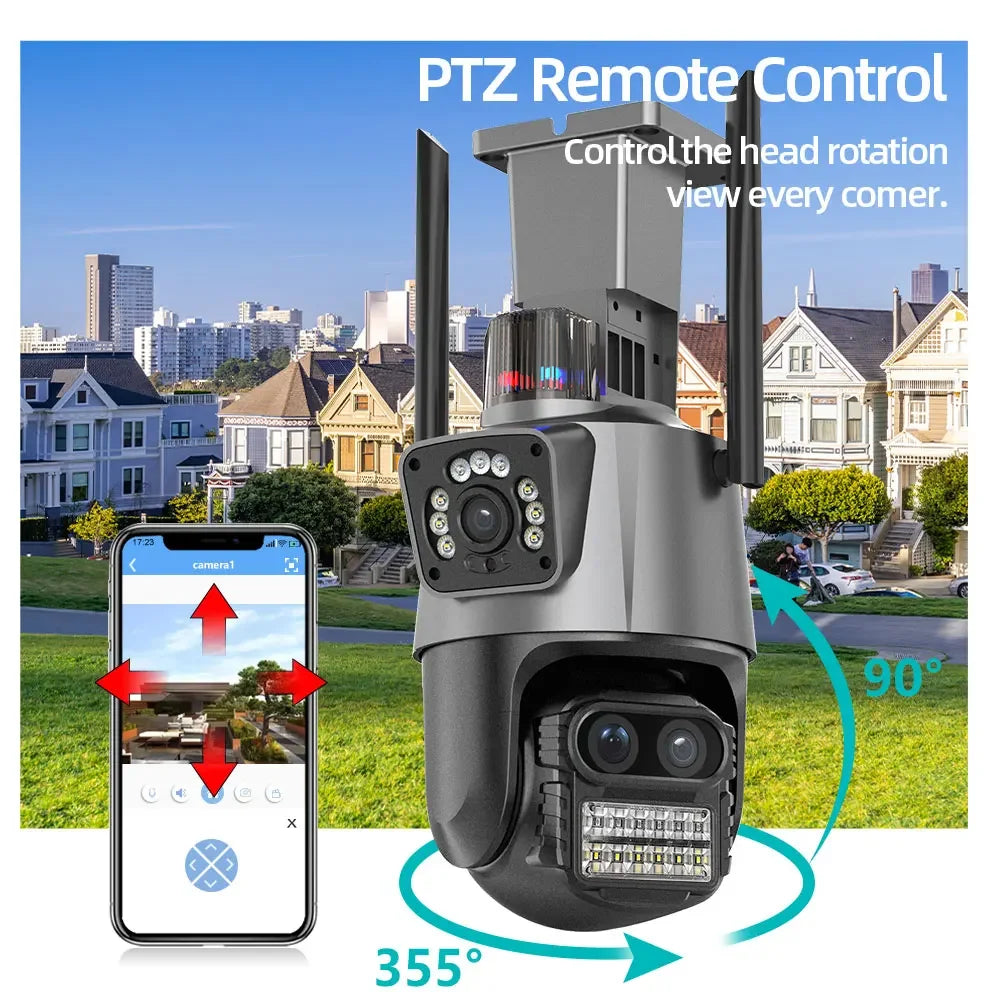 9MP Three Lens 8X Zoom WiFi PTZ XMEYE 10CH POE NVR Surveillance System with Two Way Audio CCTV Security Camera Video Surveillance Kit