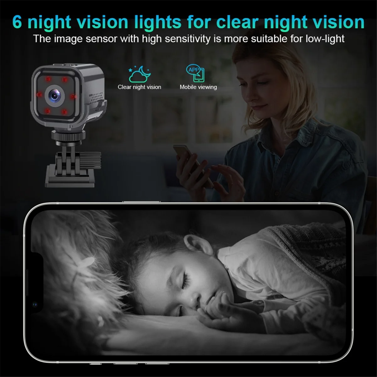 Mini HD Wireless Security Camera with Night Vision Capability