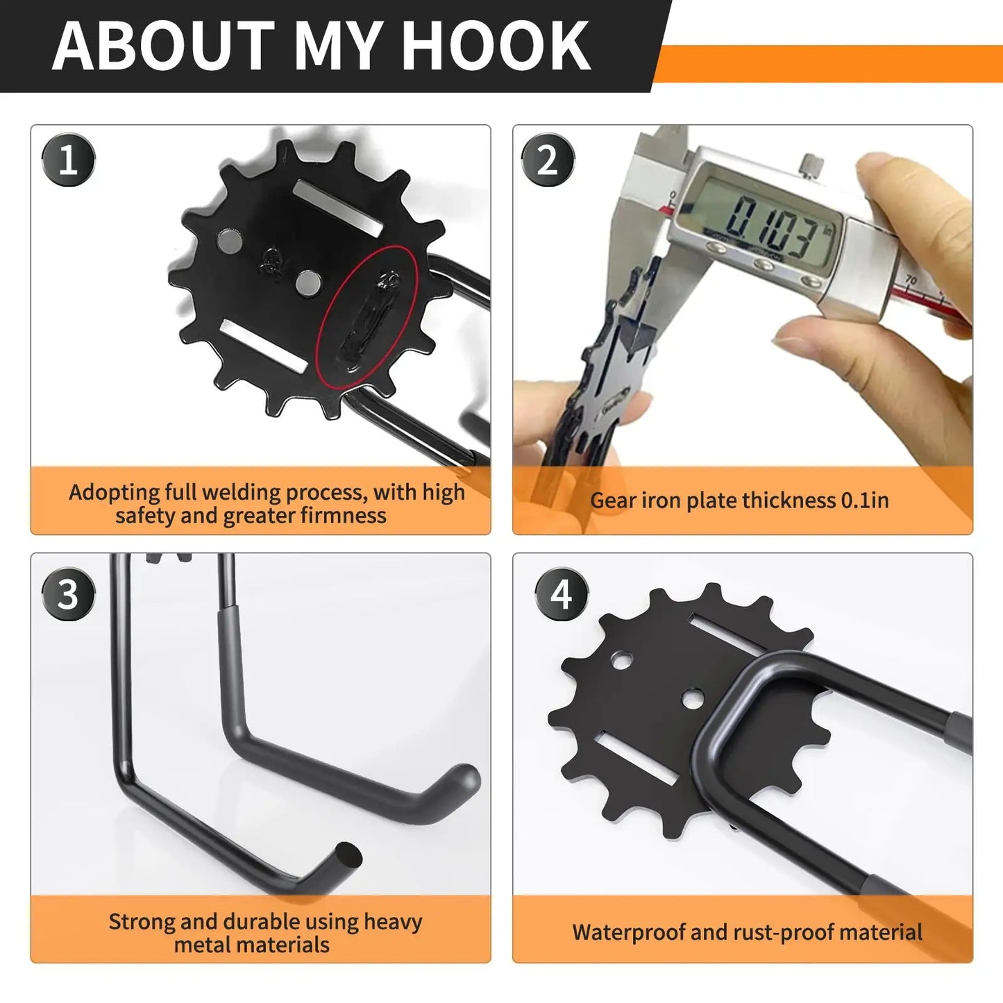 Heavy Duty Garage Hooks Set for Efficient Wall Storage