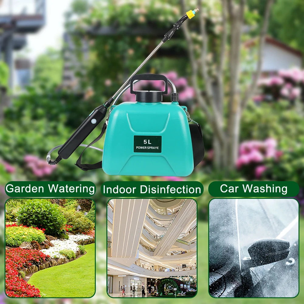 Electric Sprayer Automatic Spray Gun Garden Plant Mister USB Rechargeable Irrigation Tool 5L Bucket Optional