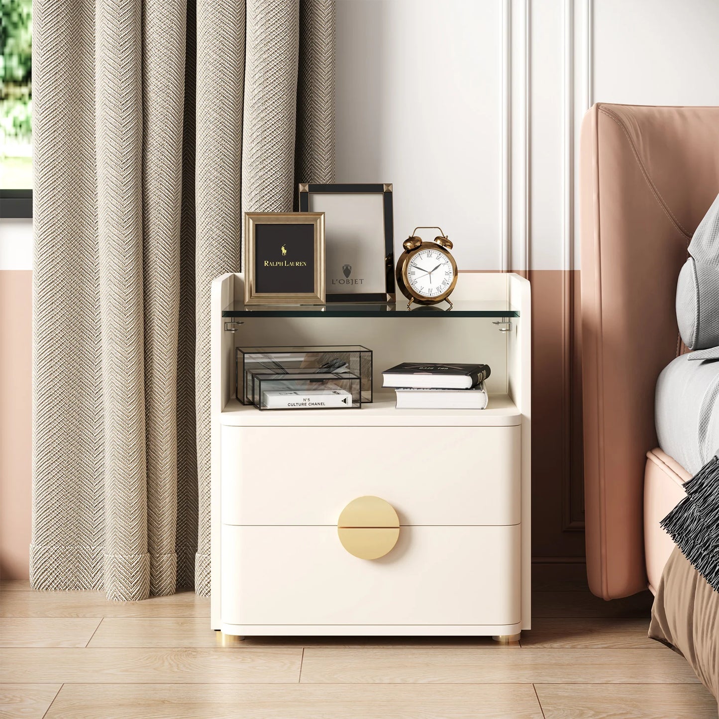 Tribesigns Nightstands 2 Drawer Modern Night Stand Storage