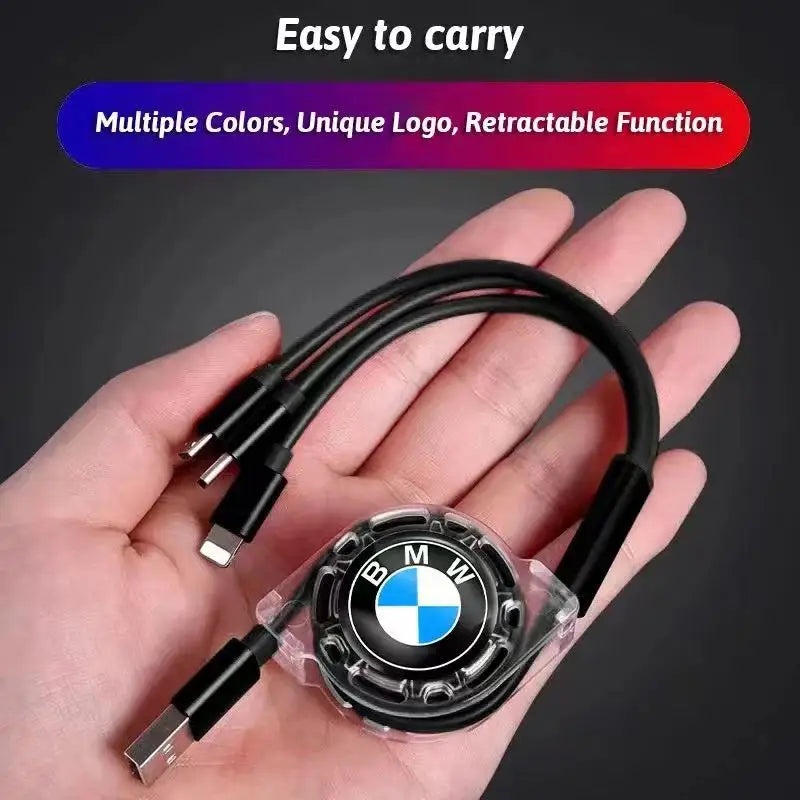BMW 3 In 1 Fast Charger USB Data Cable Car Accessories