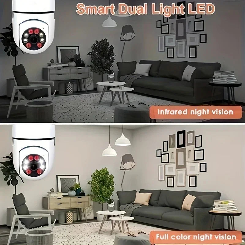 2Pc Wireless Light Bulb Security Camera With Two Way Audio
