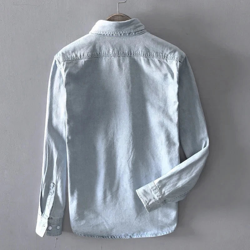 Cotton Long Sleeve Denim Shirt for Men
