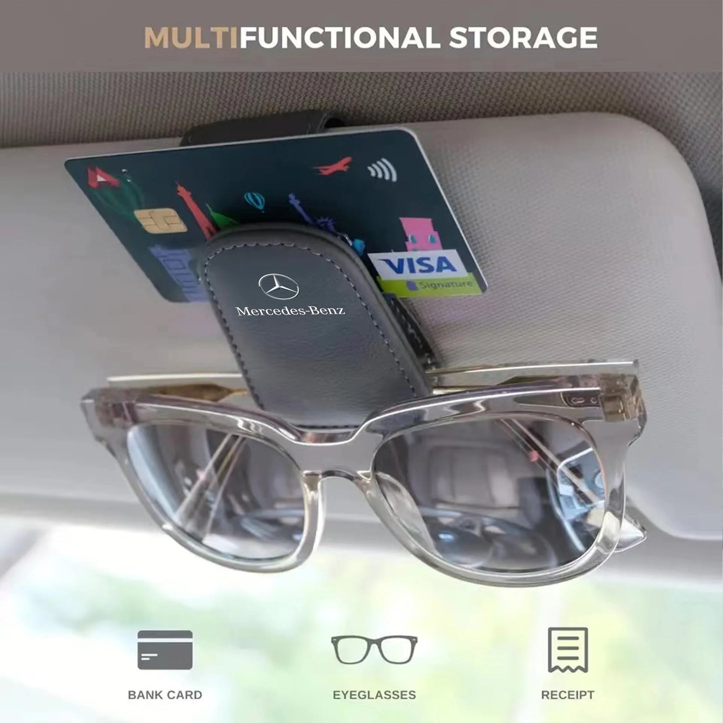 Mercedes-Benz Car Eyeglass Holder Clip Sunglasses Storage